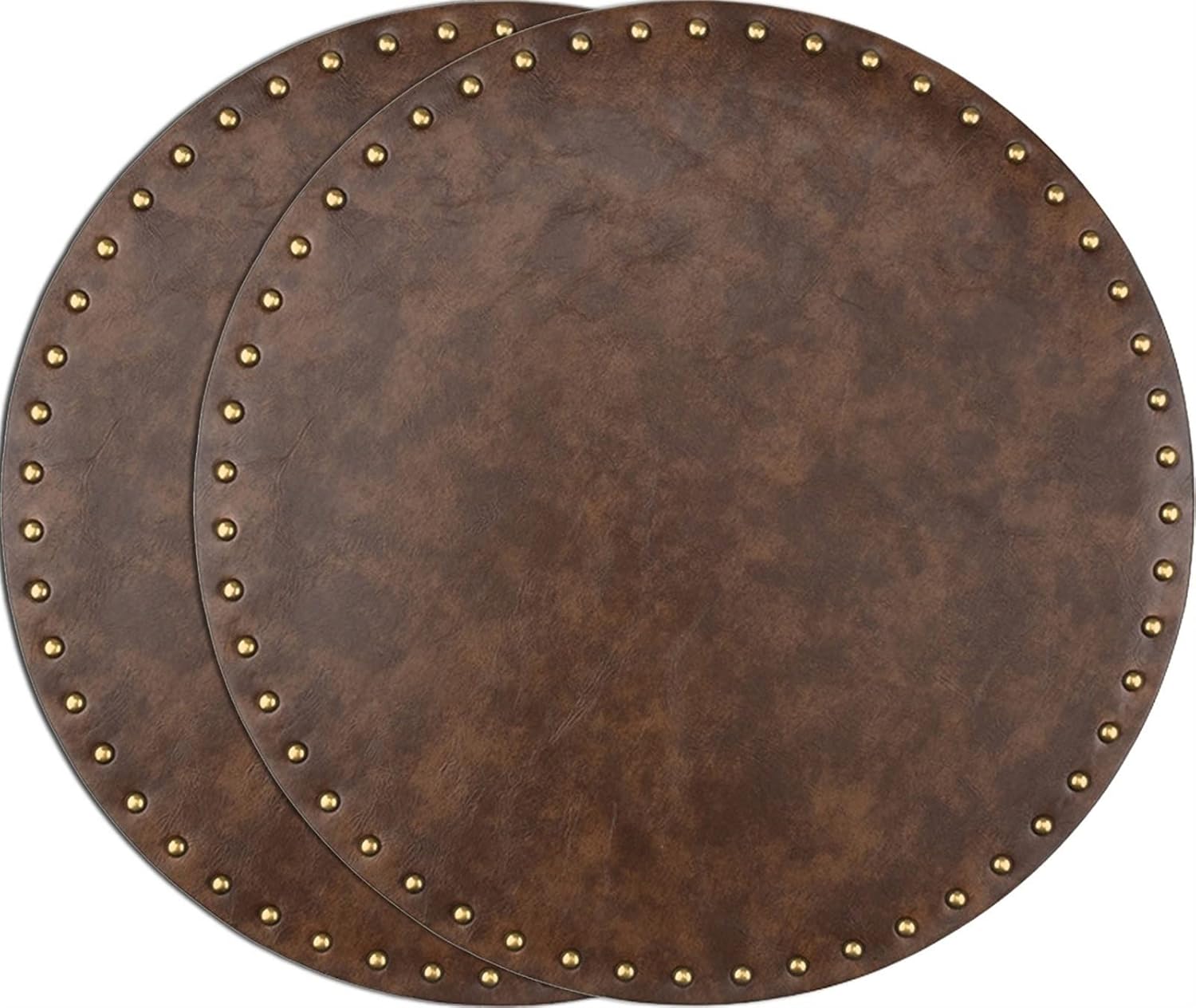 Cognac Faux Leather Placemat- set iof 4
