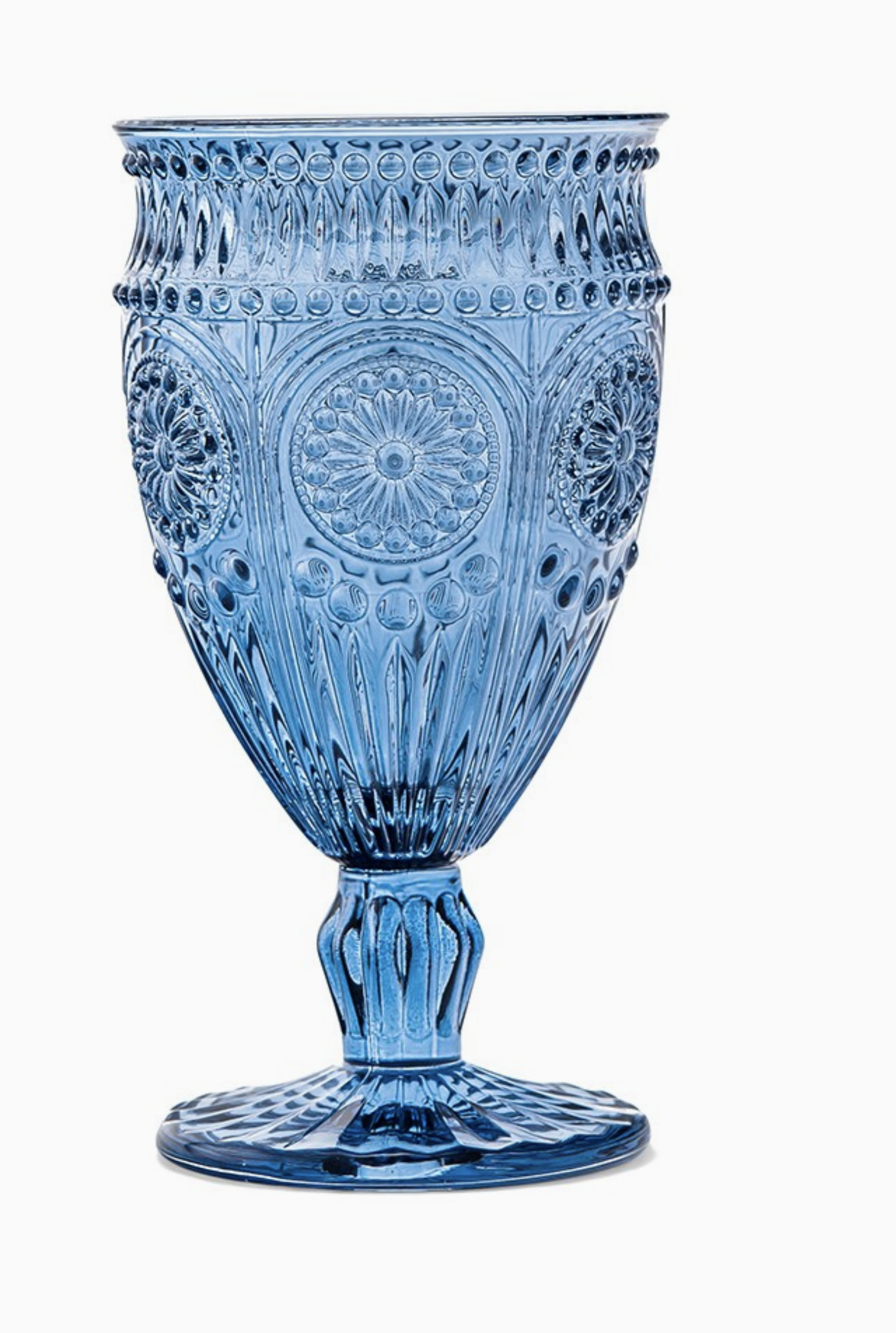 Vintage Style Pressed Glass Wine Goblet