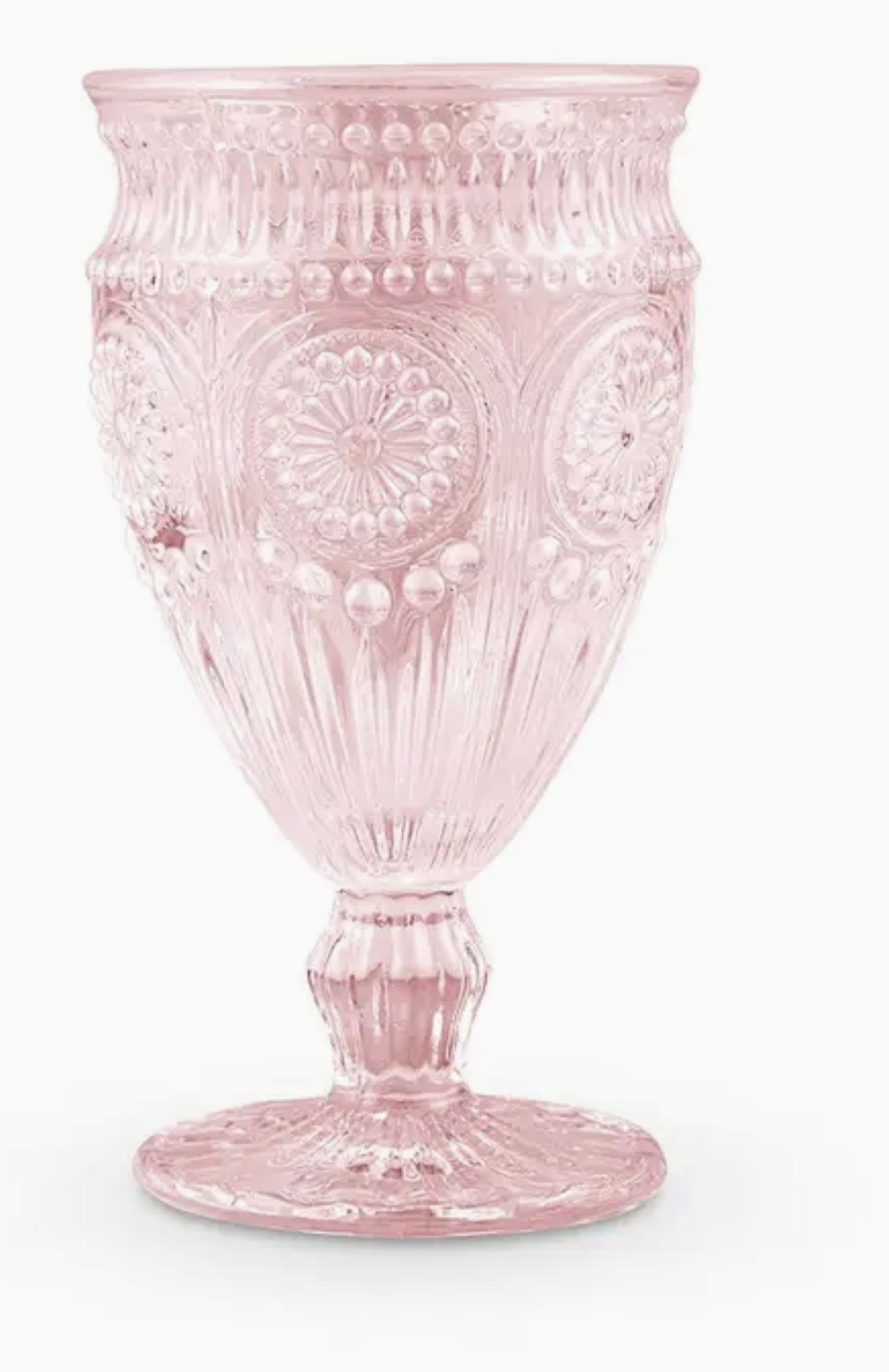 Vintage Style Pressed Glass Wine Goblet
