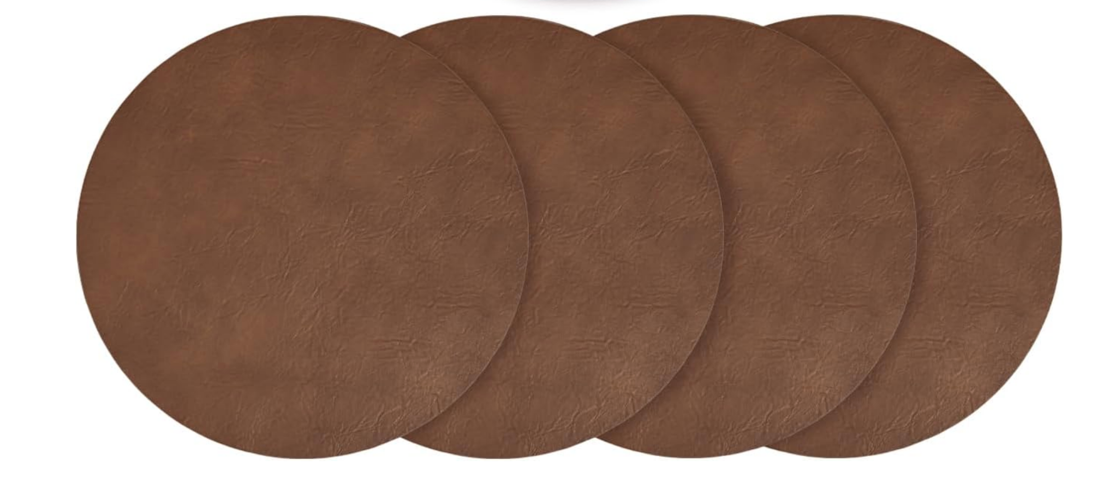 Cognac Faux Leather Placemat- set iof 4