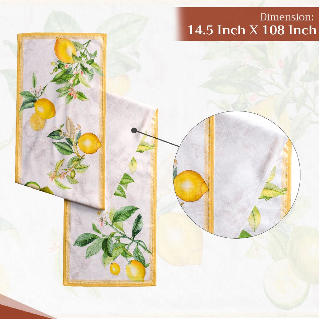 Table Runner 100% Cotton - Double Layer - Limoncello