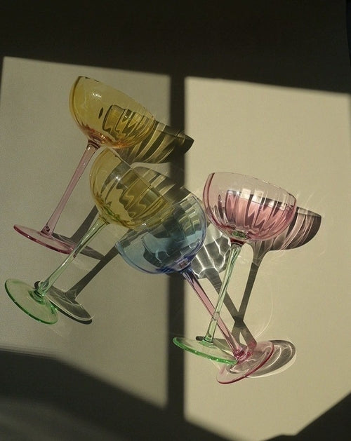 Riviera Pastel Coupe Glass Collection- set of 4