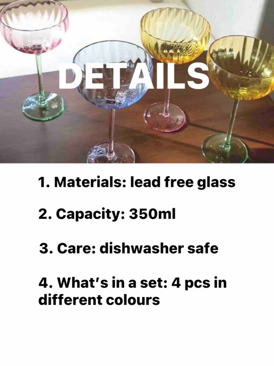 Riviera Pastel Coupe Glass Collection- set of 4